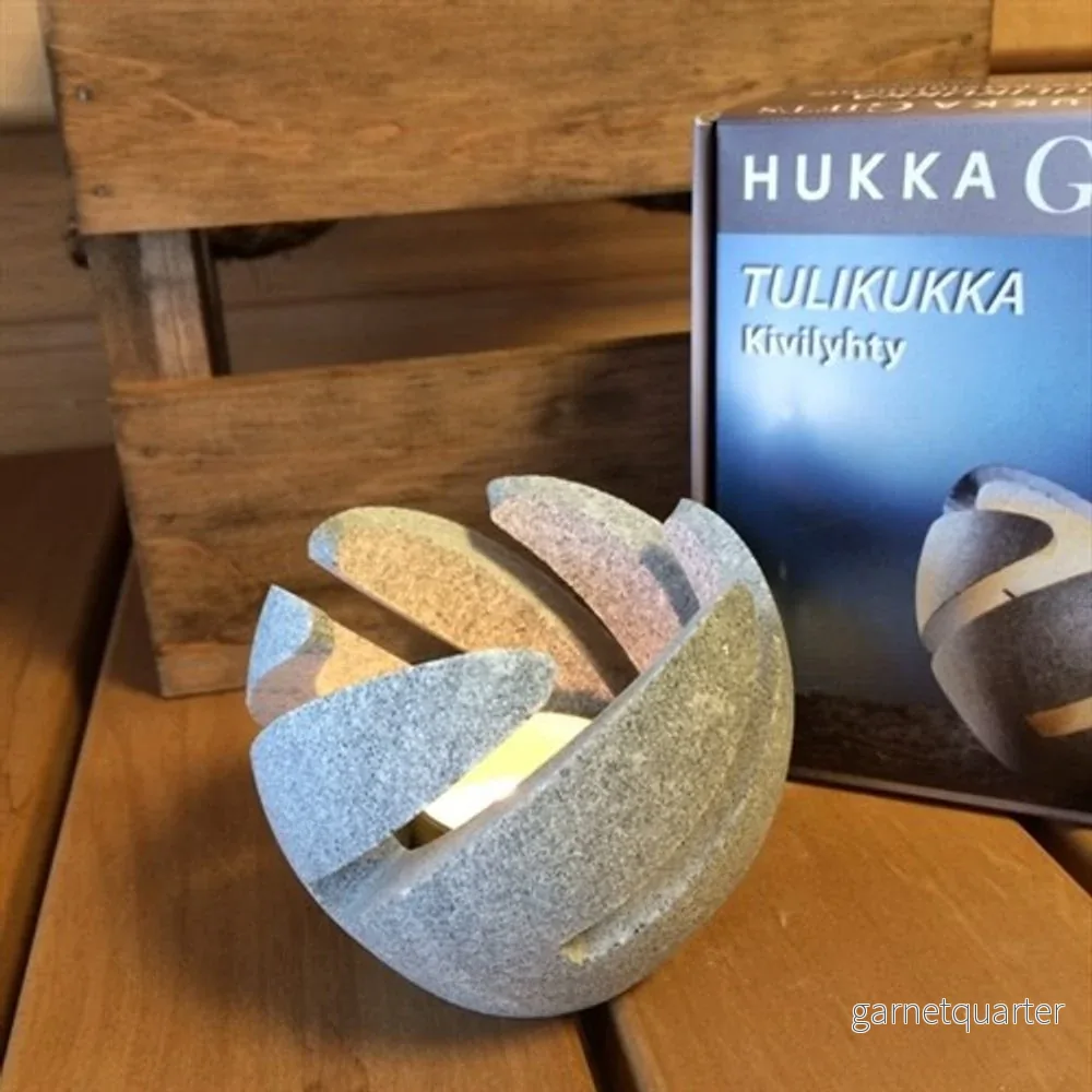 Hukka Ljustlykta av täljsten Rund Hukka Ljustlykta av täljsten Rund