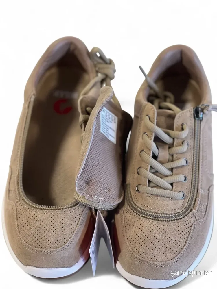 BILLY ”JOGGER” | Sandfärgade breda sneakers med dragkedja för träning & vardag - Bild 3