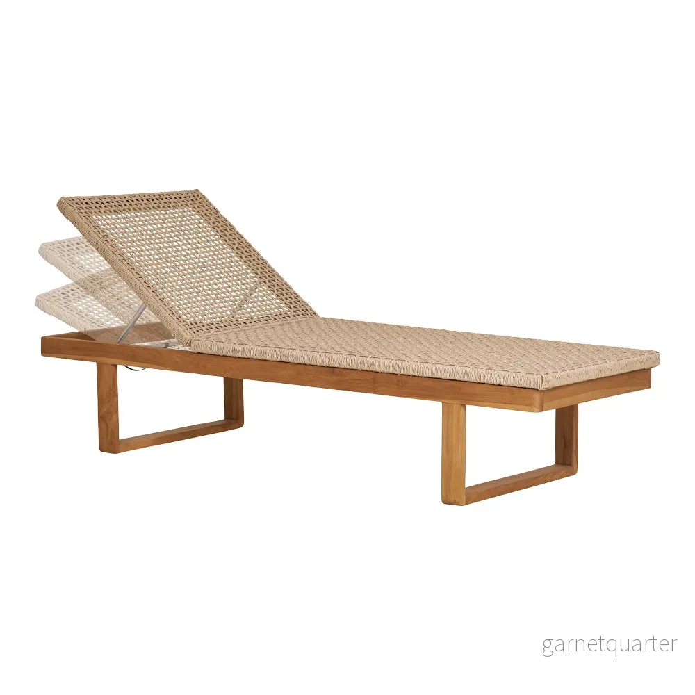 House Nordic Derby solsäng i teak och PE-rotting – natur - Bild 3