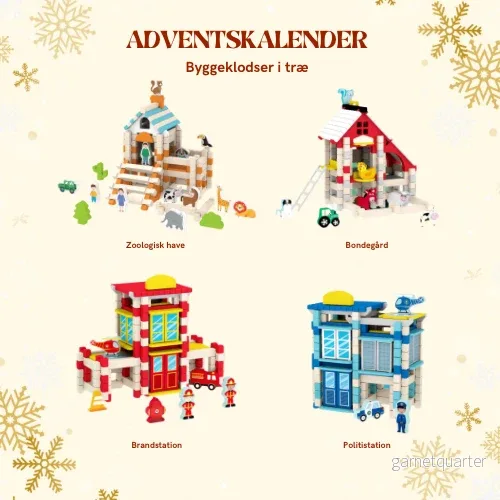 Adventskalender – Träklossar (4 temahus) Adventskalender – Träklossar (4 temahus)