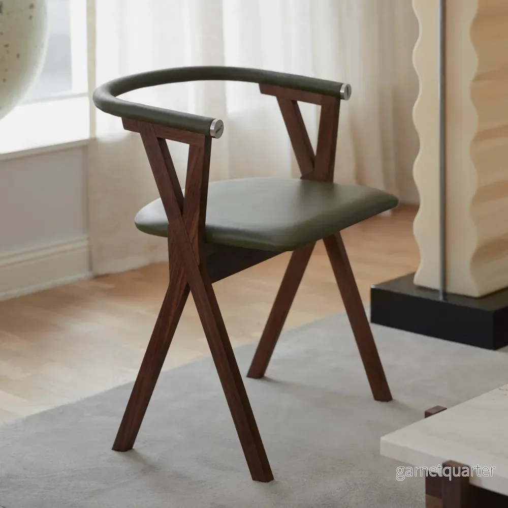 NEB Chair 03 In Walnut and Green Tarnsjö Leather NEB Chair 03 In Walnut and Green Tarnsjö Leather