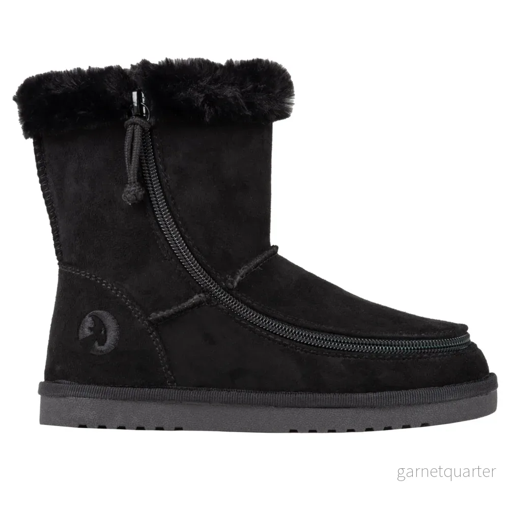 BILLY Cozy Boots: Bred vinterkänga med blixtlås – Ideell för breda fötter och skenor Svart BILLY Cozy Boots: Bred vinterkänga med blixtlås – Ideell för breda fötter och skenor Svart