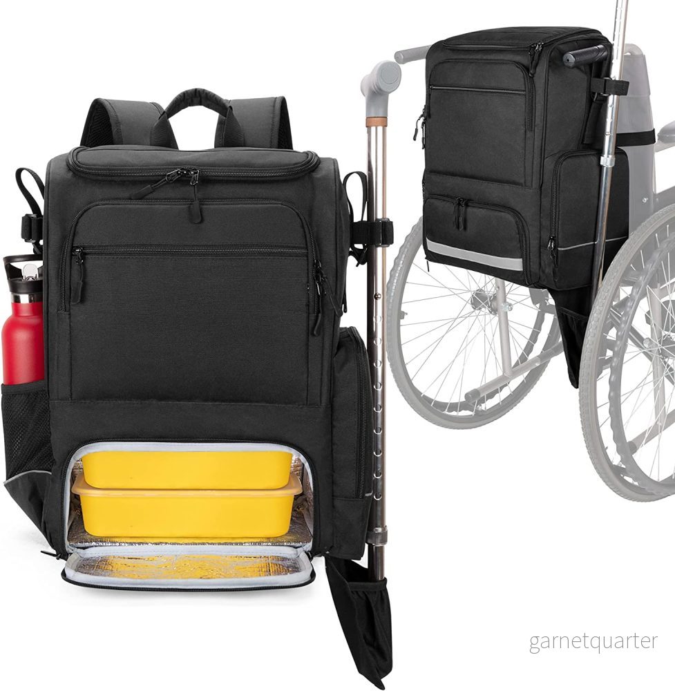 LYXIG rullstolsväska med inbyggt termofack – Både för rullstol och rollator.