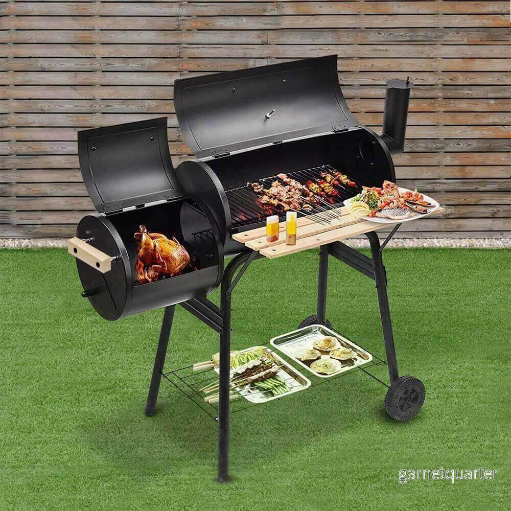 2-i-1 kolgrill och smoker – BBQ för trädgård & terrass 2-i-1 kolgrill och smoker – BBQ för trädgård & terrass