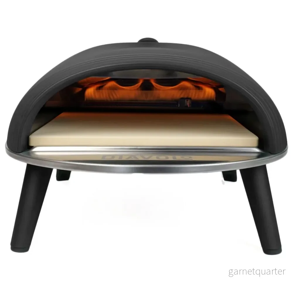DeliVita Diavolo Gassdrevet Pizzaovn Sort