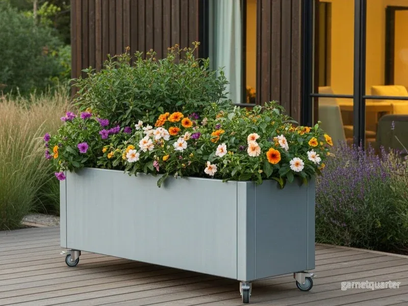 Blomlåda i galvaniserat stål CUBY 120 x 40 x H40 cm - Bild 2