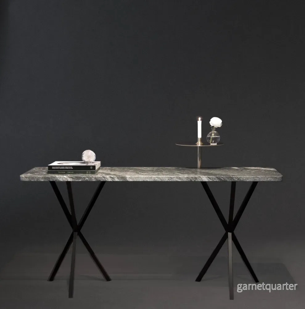 NEB Console Table with Top In Verde Italia Granite NEB Console Table with Top In Verde Italia Granite