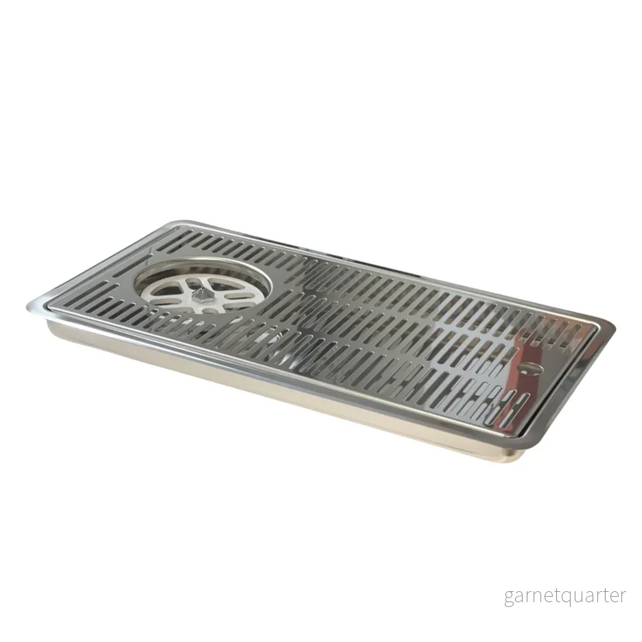 Infälld Drip Tray med rinser och dränering – 40cm x 22cm rostfritt stål – AEB Infälld Drip Tray med rinser och dränering – 40cm x 22cm rostfritt stål – AEB