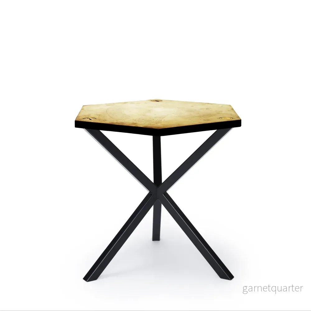 NEB Hexagonal Side Table With Top In Brass - Bild 2