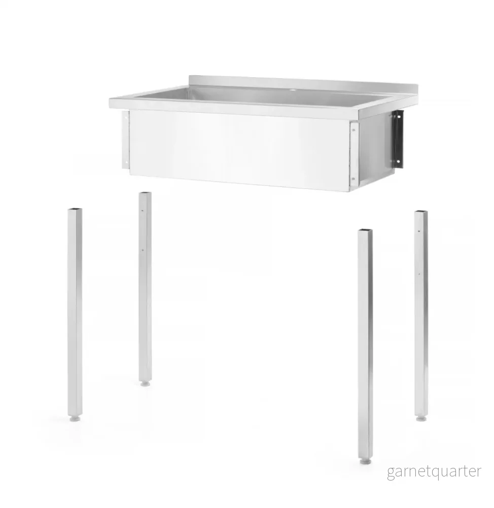 Diskbänk av rostfritt stål - 800 x 600 x 850(h) - Hendi - Bild 3