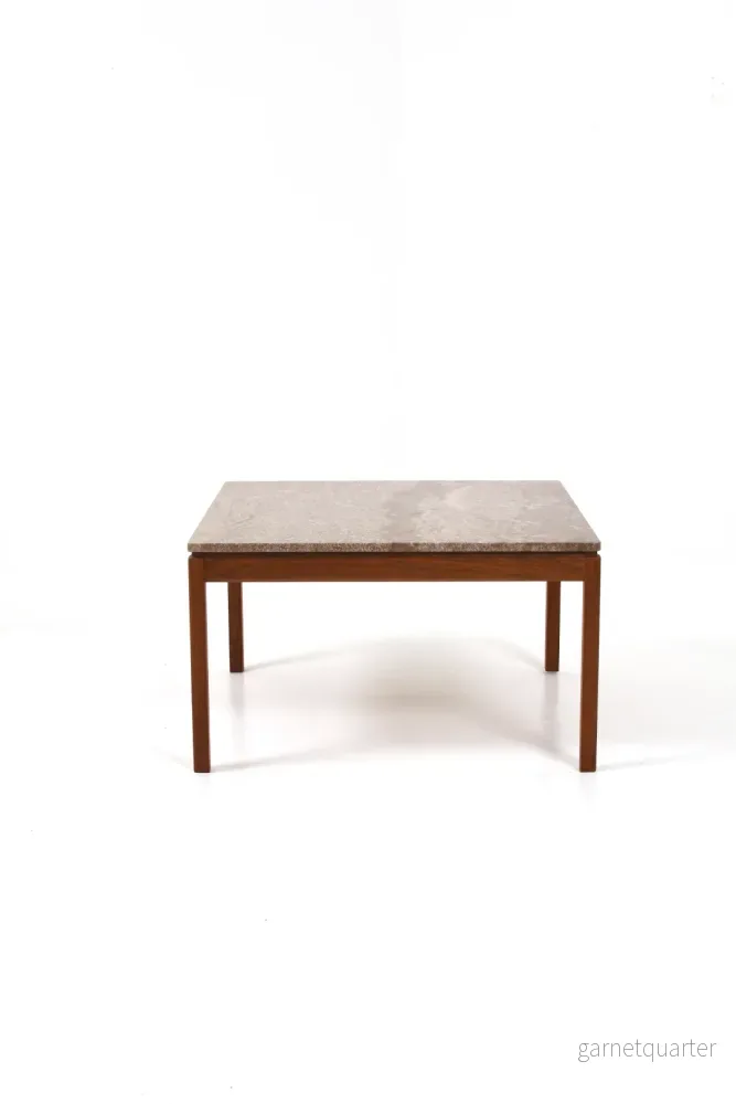 Soffbord med stenskiva & teak underrede - Bild 3