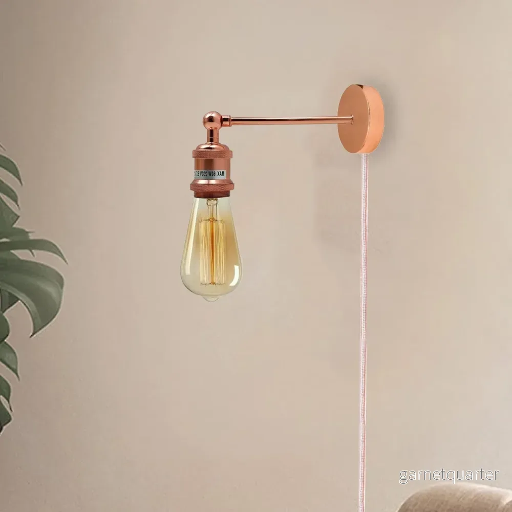 Vägglampa i vintage-stil – Roséguld Vägglampa i vintage-stil – Roséguld