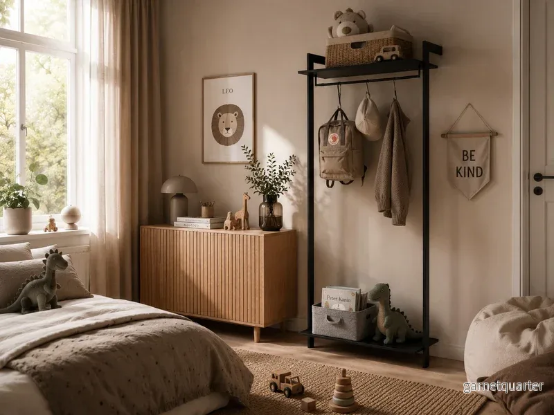 Garderobssystem AXIS – 72 × 205 cm, svartlackerat, 1 hylla med klädstång + 1 hylla