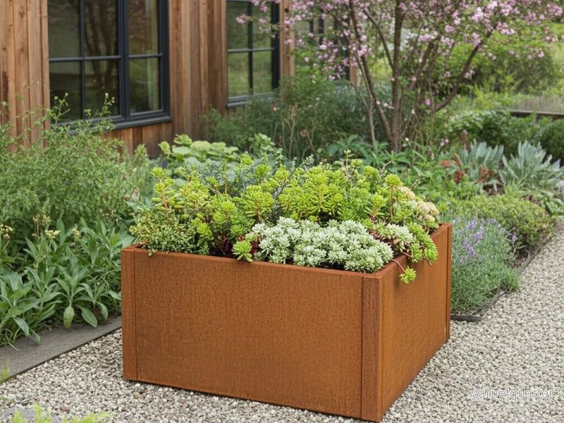 Blomlåda i cortenstål CUBY 80 x 80 x H40 cm Blomlåda i cortenstål CUBY 80 x 80 x H40 cm