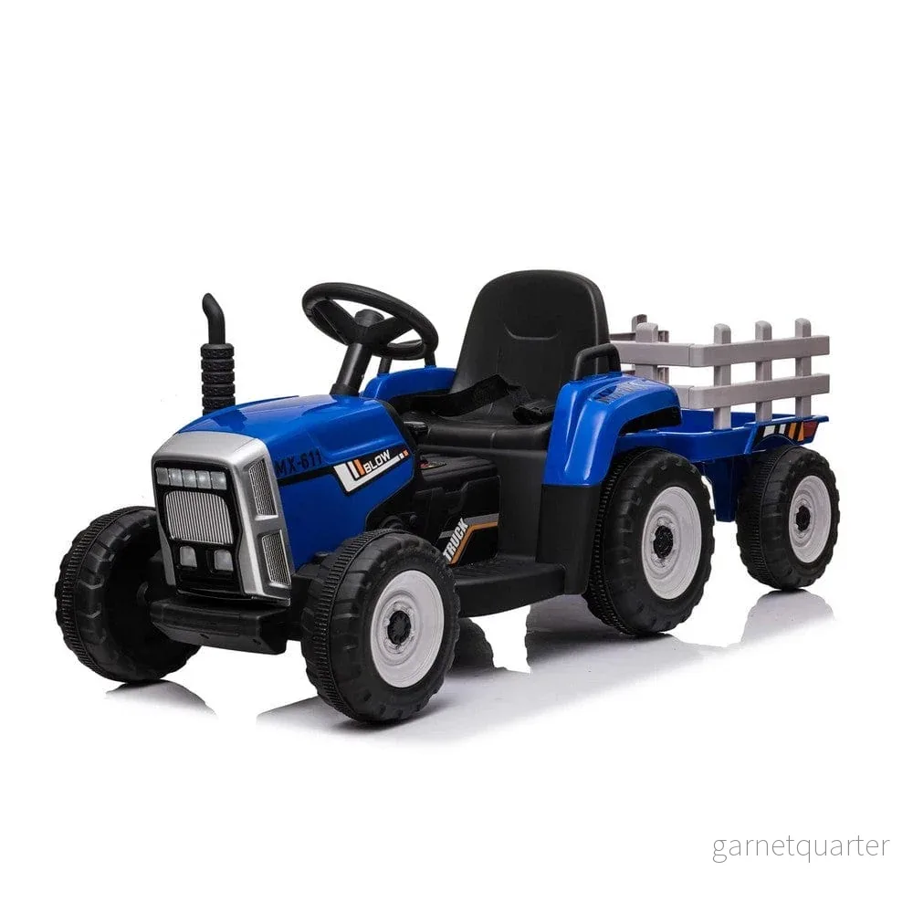Cars4Kids Eltraktor med Släpvagn och RC
