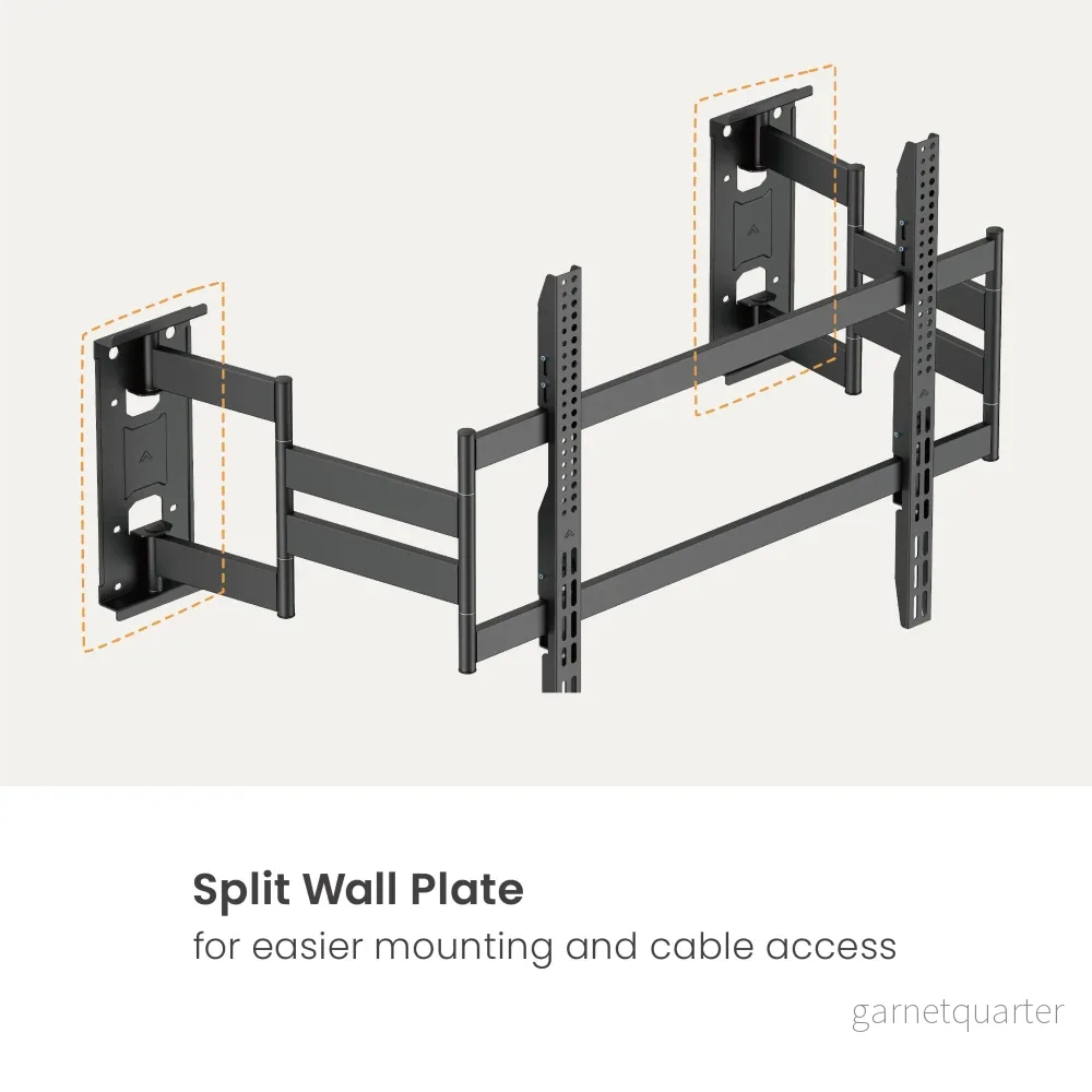 Wolff Mount Heavy Duty TV-väggfäste upp till 100 tum | Ultratunn & Hörnmontering - Bild 2