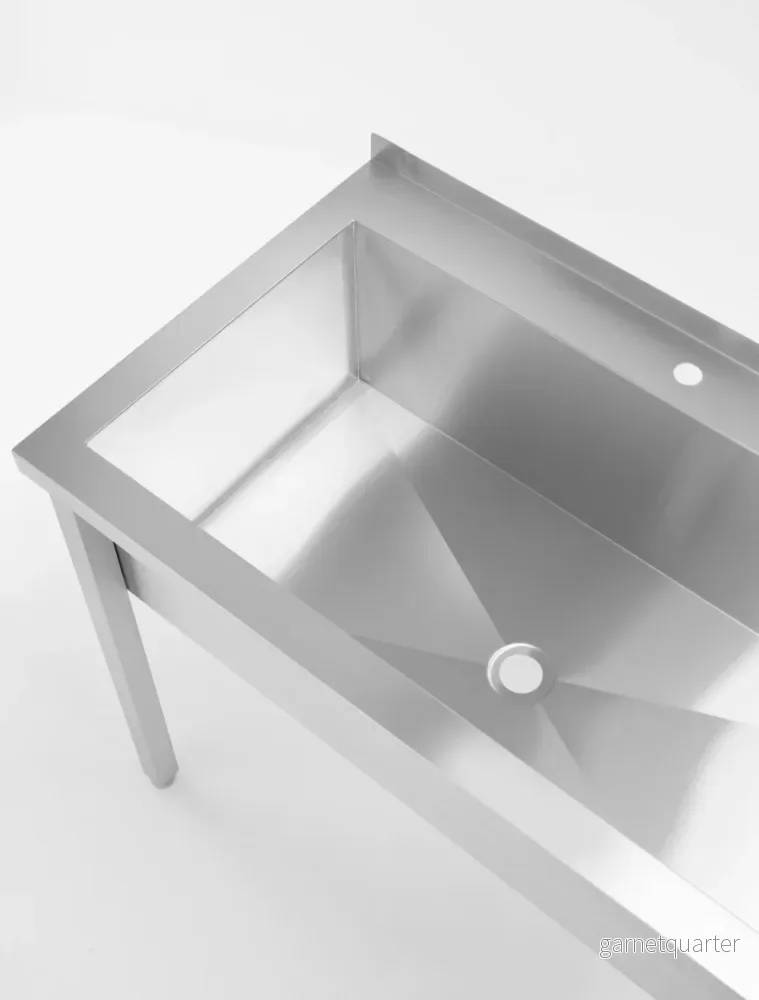 Diskbänk av rostfritt stål - 800 x 600 x 850(h) - Hendi - Bild 2