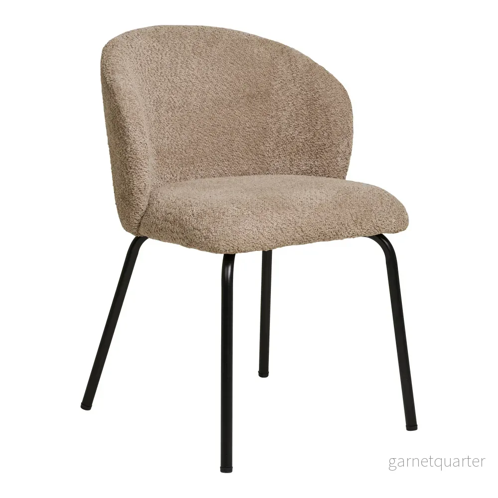House Nordic Safira matstol bouclé beige 2-pack