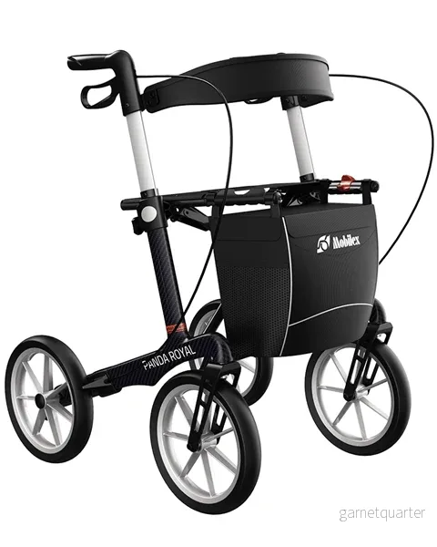 Panda Royal – Lättviktsrollator i kolfiber med stora stötdämpande hjul (Mörklila) Panda Royal – Lättviktsrollator i kolfiber med stora stötdämpande hjul (Mörklila)