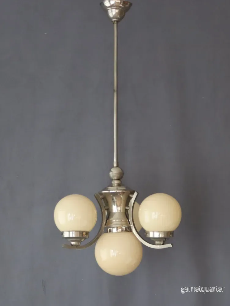 Taklampa Art Deco Krom Opalglas 1930-tal Nr A700 Taklampa Art Deco Krom Opalglas 1930-tal Nr A700