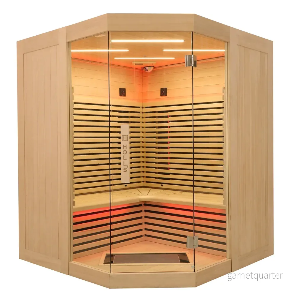 Holl’s Canopée Infraröd Bastu 3 Personer Hörnmodell – Triple Care Full Spectrum & Kromoterapi