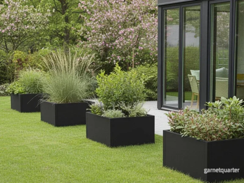 Odlingslåda svartlackerad CUBY – B80 x H40 cm, flera längder Odlingslåda svartlackerad CUBY – B80 x H40 cm, flera längder