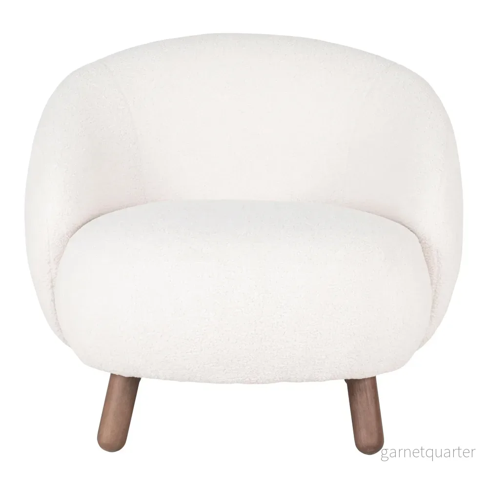 House Nordic Savona loungefåtölj med puff vit - Bild 3