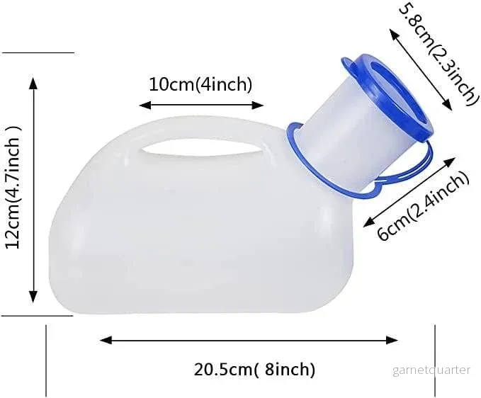 Urinflaska 1000ml - Unisex, portabel med handtag och vattentätt lock. Camping. - Bild 3