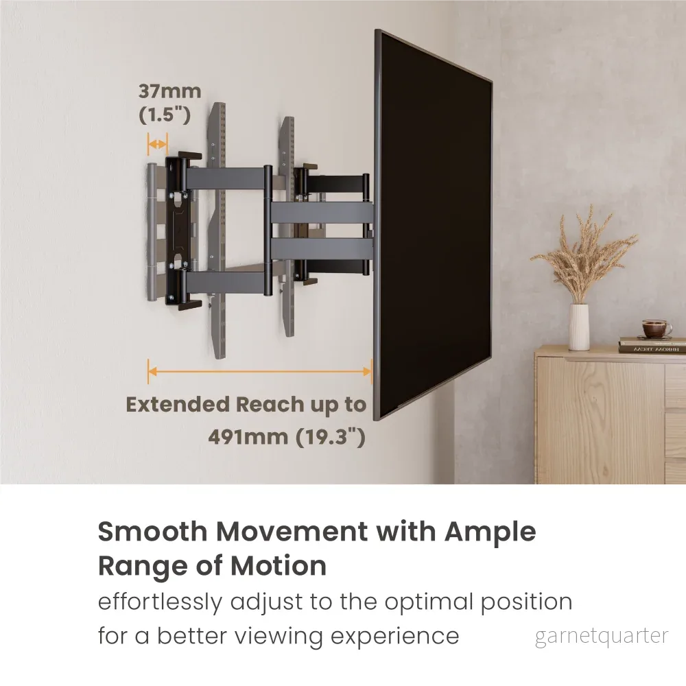 Wolff Mount Heavy Duty TV-väggfäste upp till 100 tum | Ultratunn & Hörnmontering - Bild 3