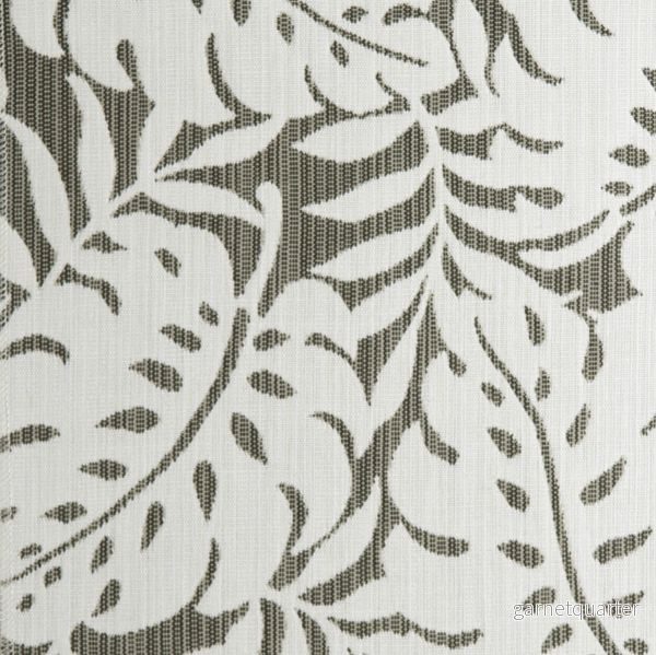 Ryggstödskudde i tålig dynväv 50x75cm, Grå Monstera (vita blad)