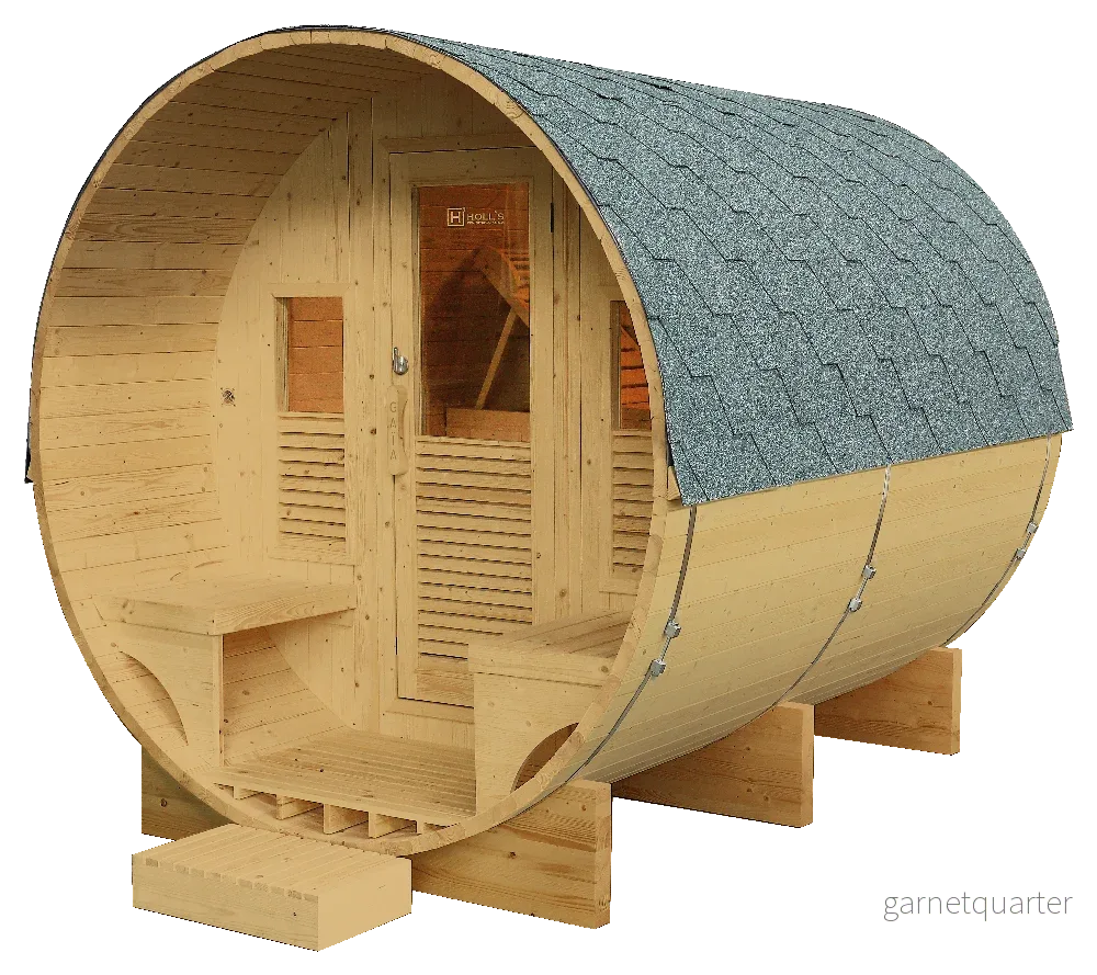 Sauna Gaïa Luna – Stor Utomhusbastu i Massiv Gran (6 personer) Sauna Gaïa Luna – Stor Utomhusbastu i Massiv Gran (6 personer)