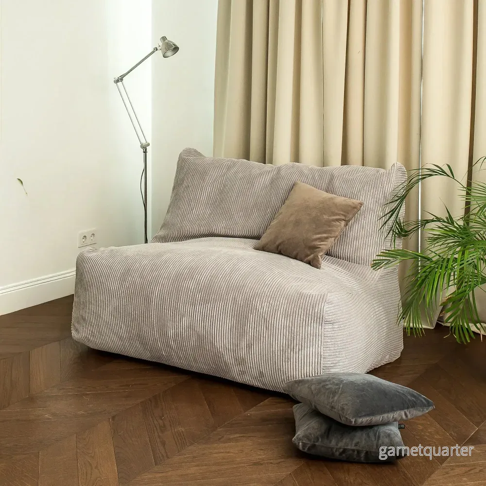 Sittsäck Soffa Seat Waves White Grey - Bild 2