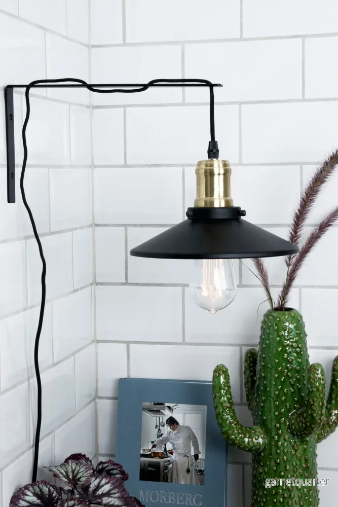 VÄGGLAMPA DISC SVART - Bild 2