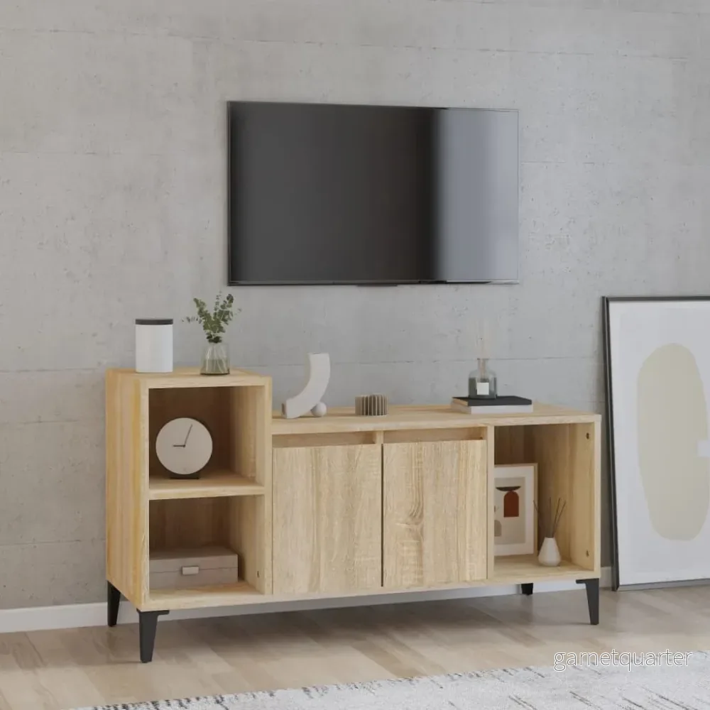 TV-bänk – sonoma ek, 100×35×55 cm