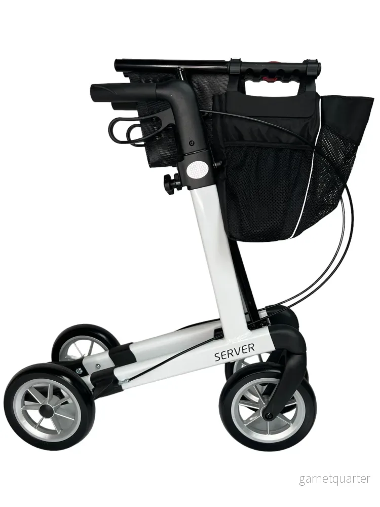 “SERVER” aluminium rollator – smart, let og klassisk. 6 flotte farver. Bløde punkterfrie hjul!