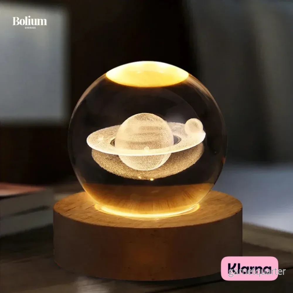 Glasskula Rymdljus Med Motiv