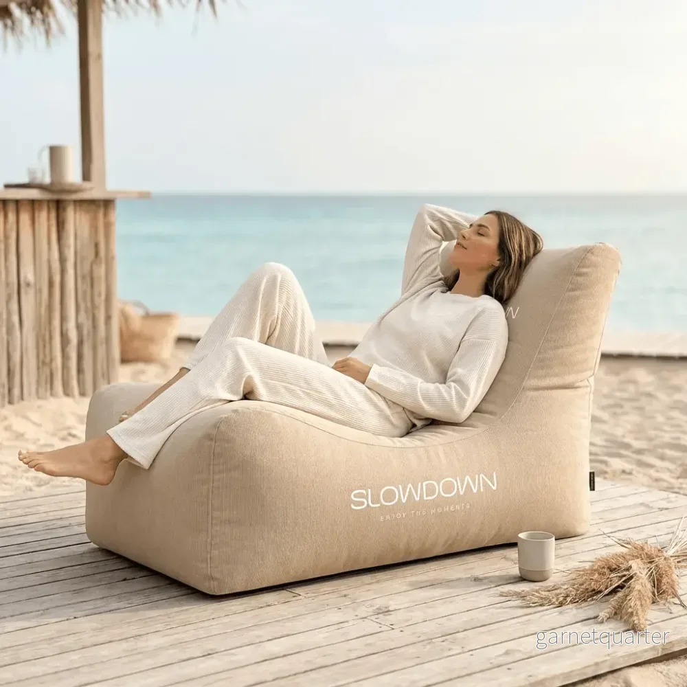 Sittsäck dagbädd Lounge Cape med tryck 135x80x80cm Sittsäck dagbädd Lounge Cape med tryck 135x80x80cm