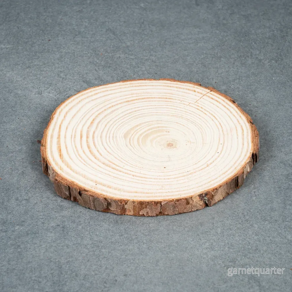 Okantad träbit, rund - 13-15 cm i diameter - Gran - Bild 3