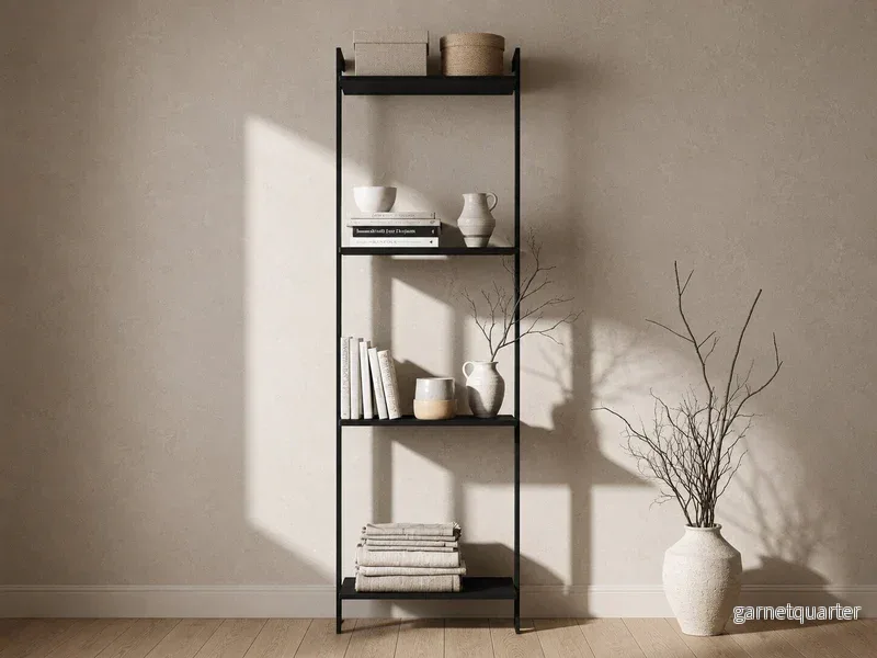 Garderobssystem AXIS – 52 × 205 cm, svartlackerat, 4 hyllor - Bild 3