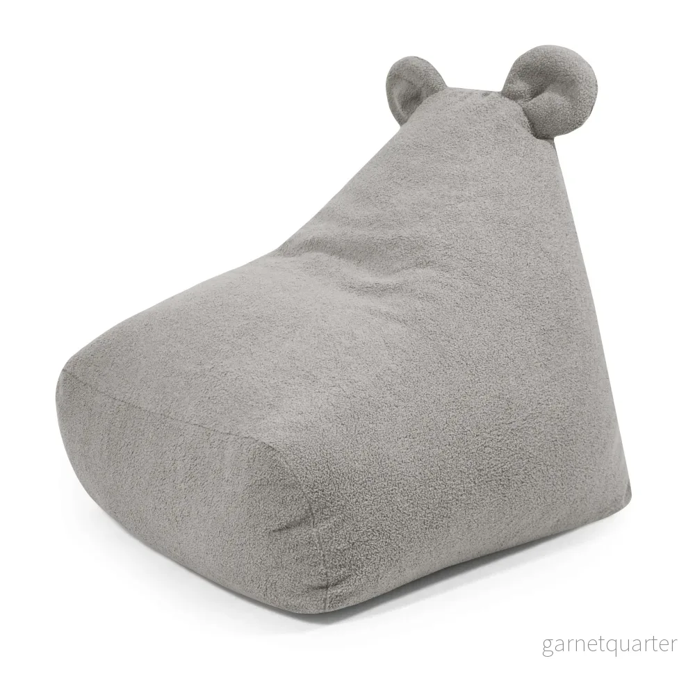 Barnfåtölj Sittsäck Snug 80 Bear Teddy White Grey