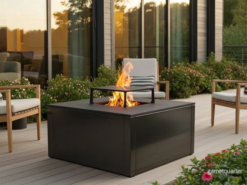 Lägereldgrill svartlackerad CUBY 80 × 80 × 40 cm Lägereldgrill svartlackerad CUBY 80 × 80 × 40 cm