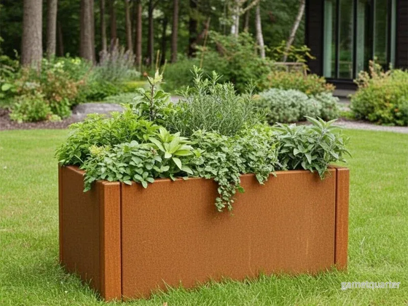 Blomlåda i cortenstål CUBY 80 x 40 x H40 cm Blomlåda i cortenstål CUBY 80 x 40 x H40 cm