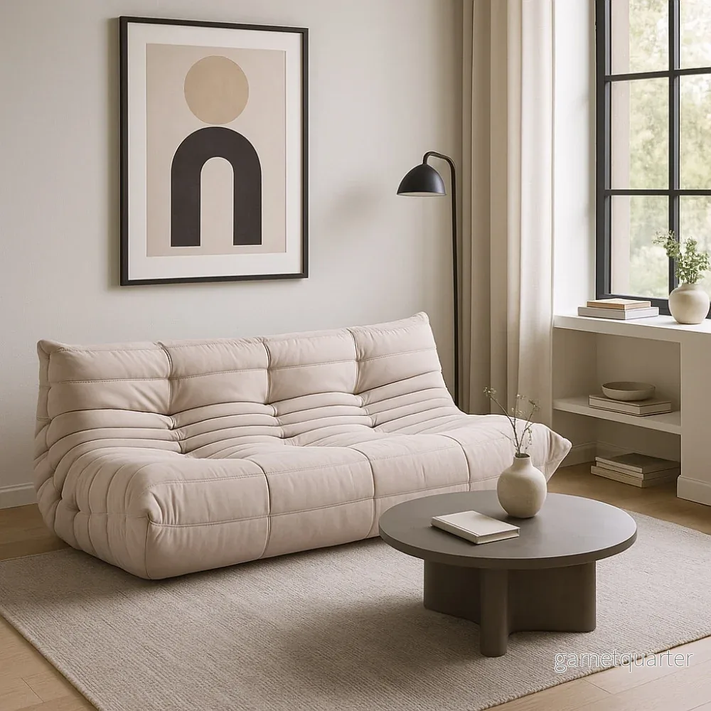 TOGO Alcantara Soffa 3-Sits Cremé - Bild 2