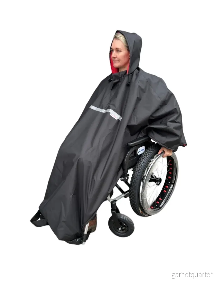 Vattentät poncho med mjuk fleece för rullstolsburna - Skydd mot regn och kyla - 3 storlekar - Bild 2