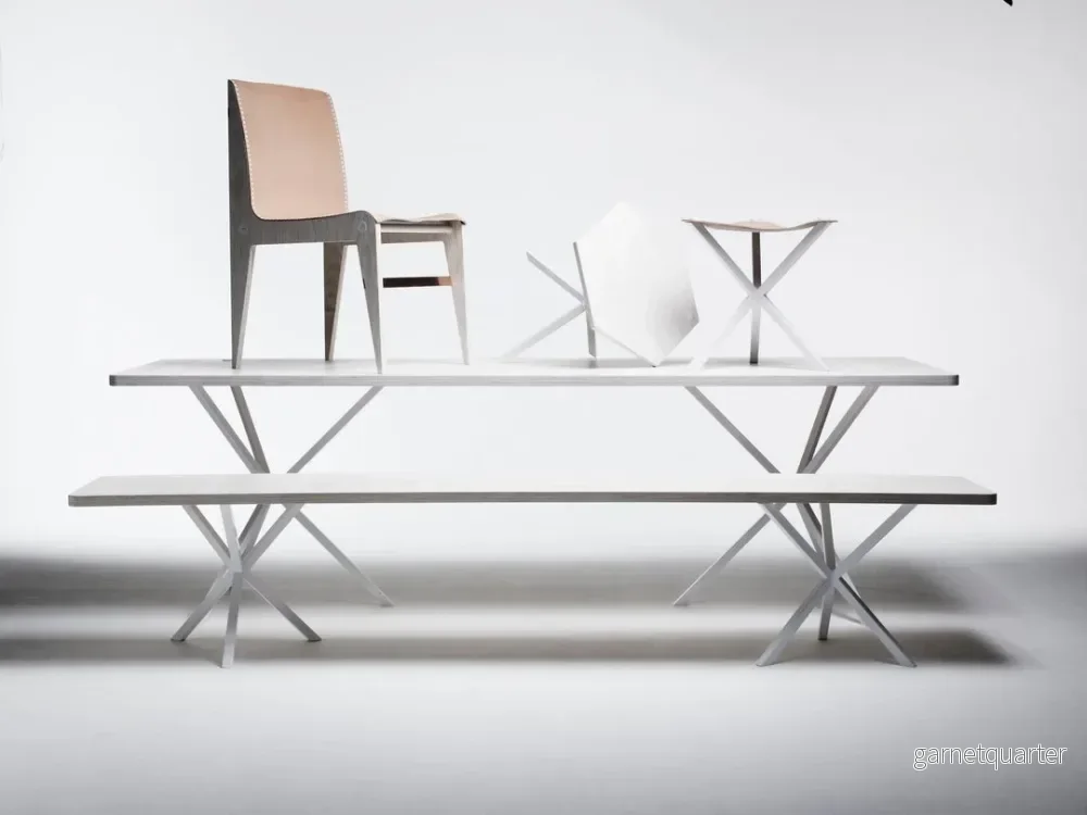 Set of NEB Rectangular Table and NEB Bench in Oak Set of NEB Rectangular Table and NEB Bench in Oak