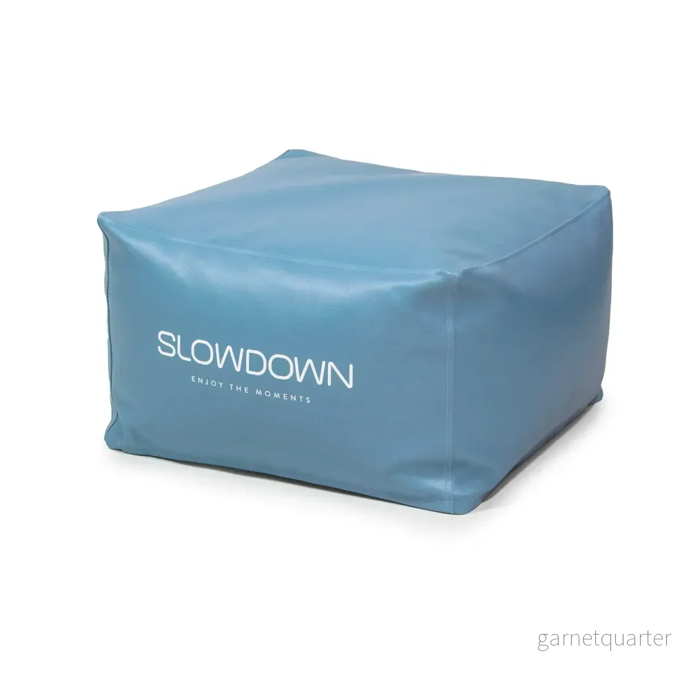 Softbox fyrkantig sittpuff Cape med tryck 65x65x37cm