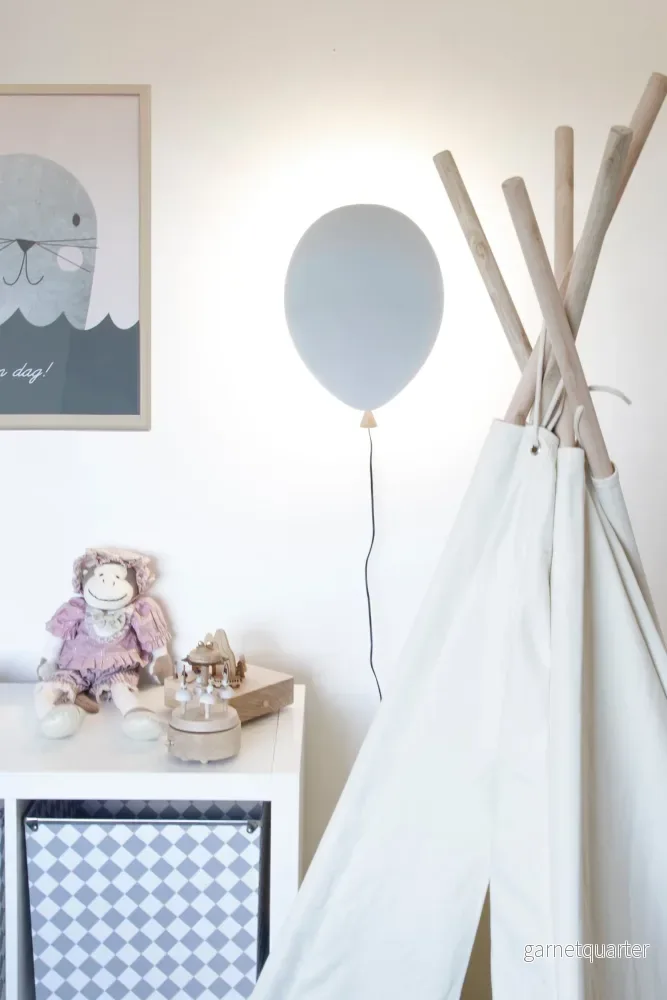 VÄGGLAMPA BALOON GRÅ - Bild 2