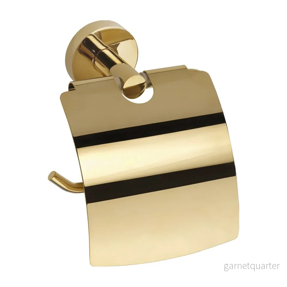 Duschbyggarna Toalettpappershållare Gold med Lock Duschbyggarna Toalettpappershållare Gold med Lock