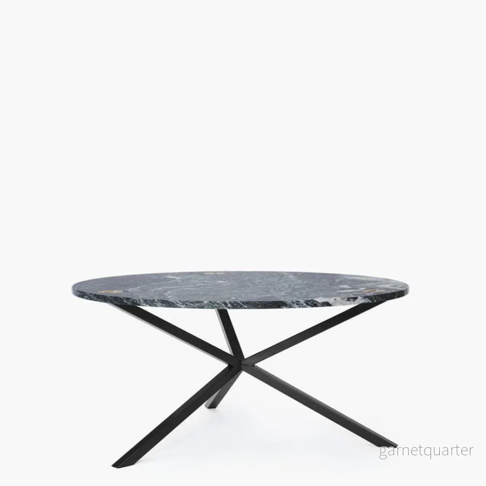 NEB Round Coffee Table with Top in Verde Italia