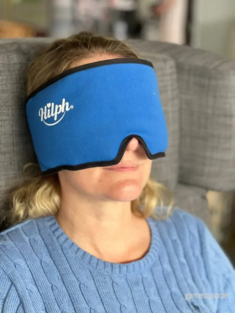 Kylande gelmask (migrän) - justerbar omkrets med kardborreband. Mjuk och läcker fleece. - Bild 2